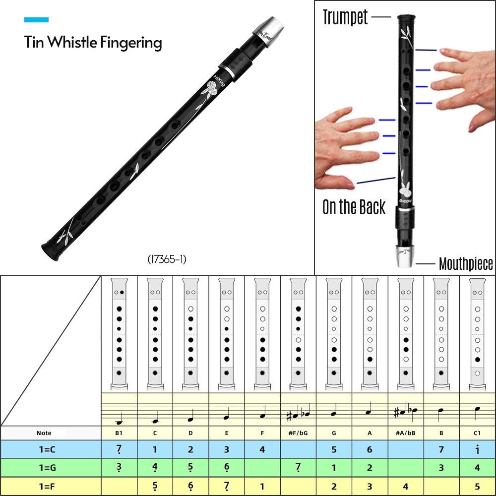 Lightweight Irish Whistle Tin Whistle Flute Recorder Instrument for Kids Adults Students Beginners Soprano Recorder Irish & International Wind Instrument Key of C