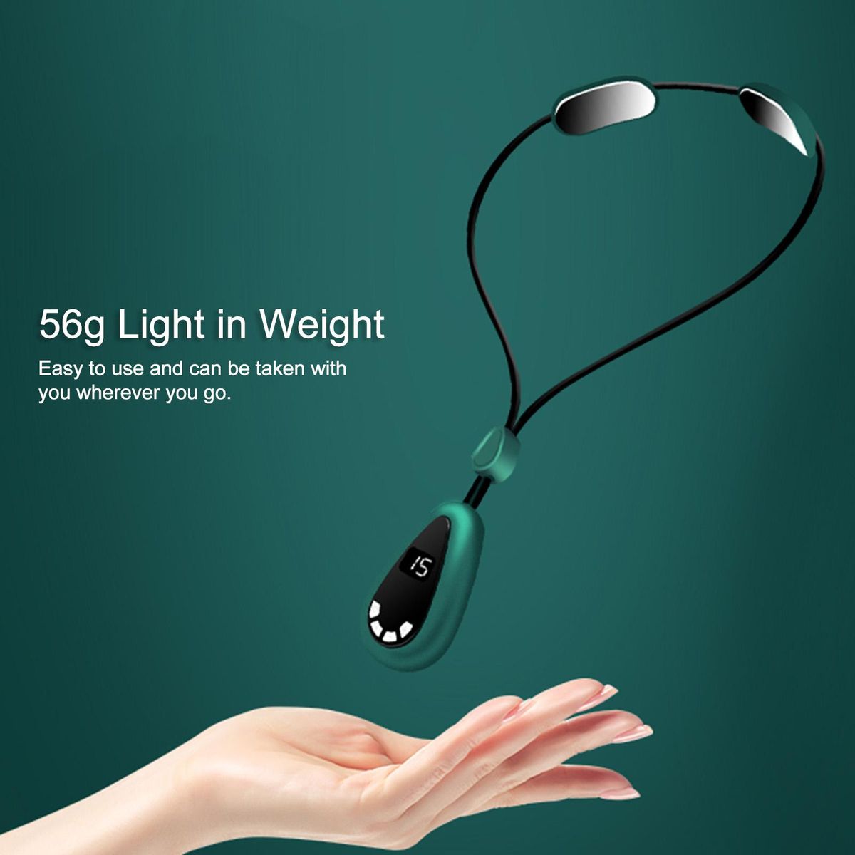 Portable Neck Massager with Neck Strap Shoulder Neck Pain Relief 6 Massage Modes 15 Intensity Levels 3 Constant Temperature Heat Therapy Digital Display Rechargeable