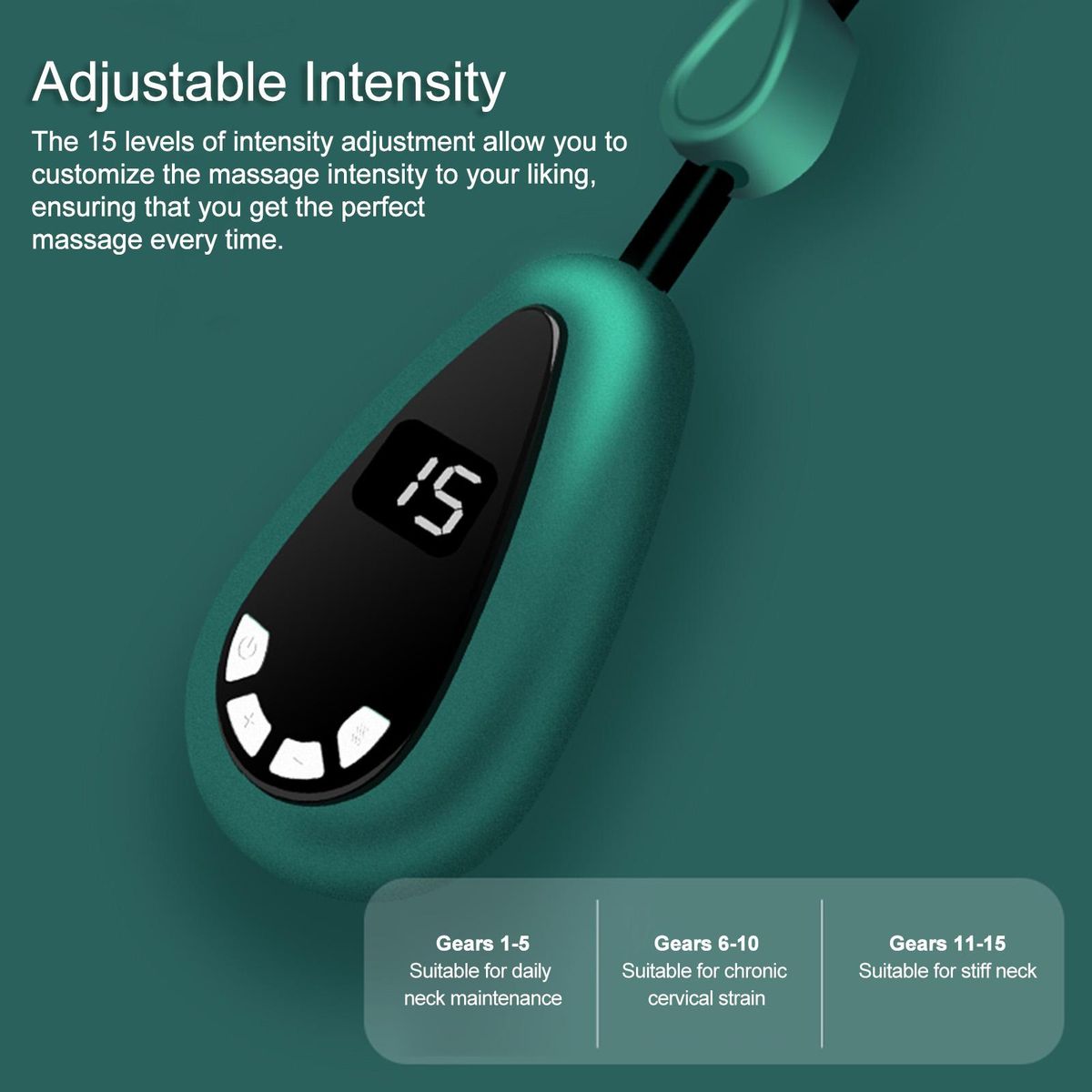 Portable Neck Massager with Neck Strap Shoulder Neck Pain Relief 6 Massage Modes 15 Intensity Levels 3 Constant Temperature Heat Therapy Digital Display Rechargeable