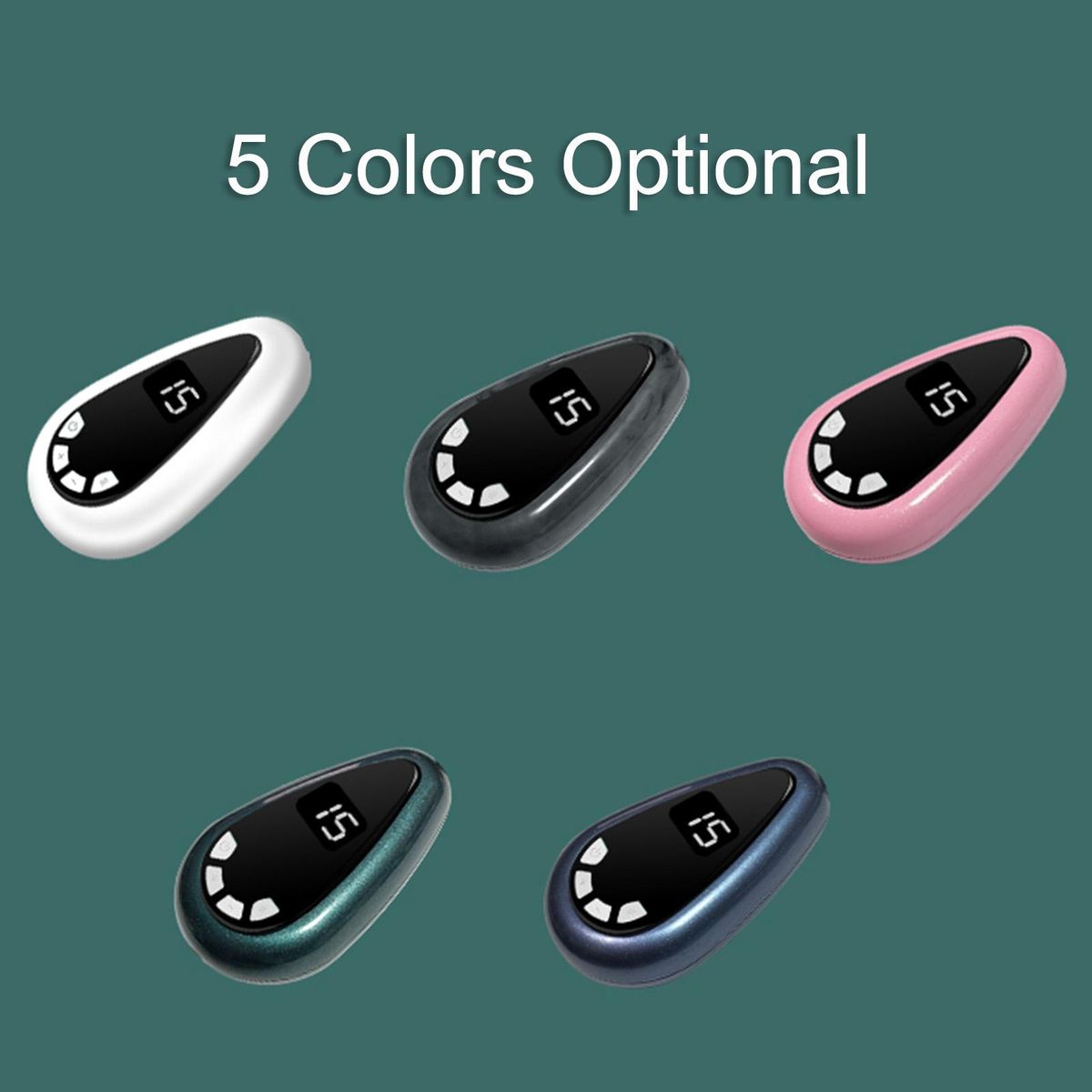 Portable Neck Massager with Neck Strap Shoulder Neck Pain Relief 6 Massage Modes 15 Intensity Levels 3 Constant Temperature Heat Therapy Digital Display Rechargeable