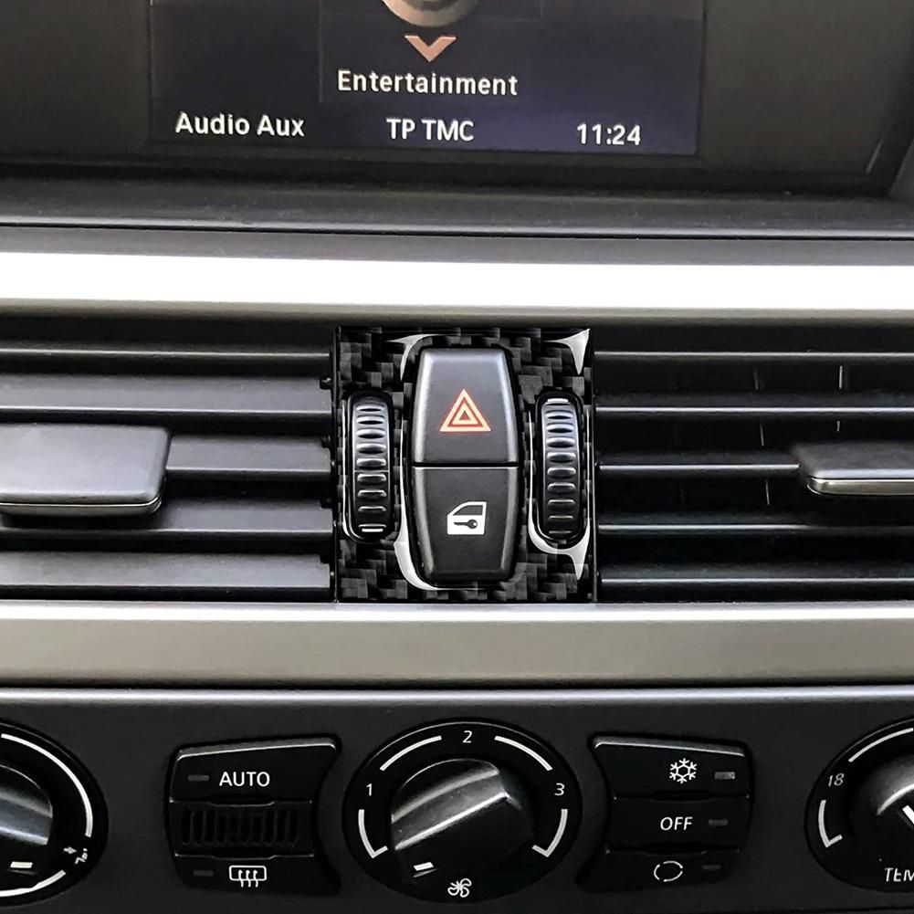 Car Center Console Air Conditioner AC Vent Cover Sticker Carbon Fiber Trim for -BMW 5 Series E60 2004-2010 Accessories