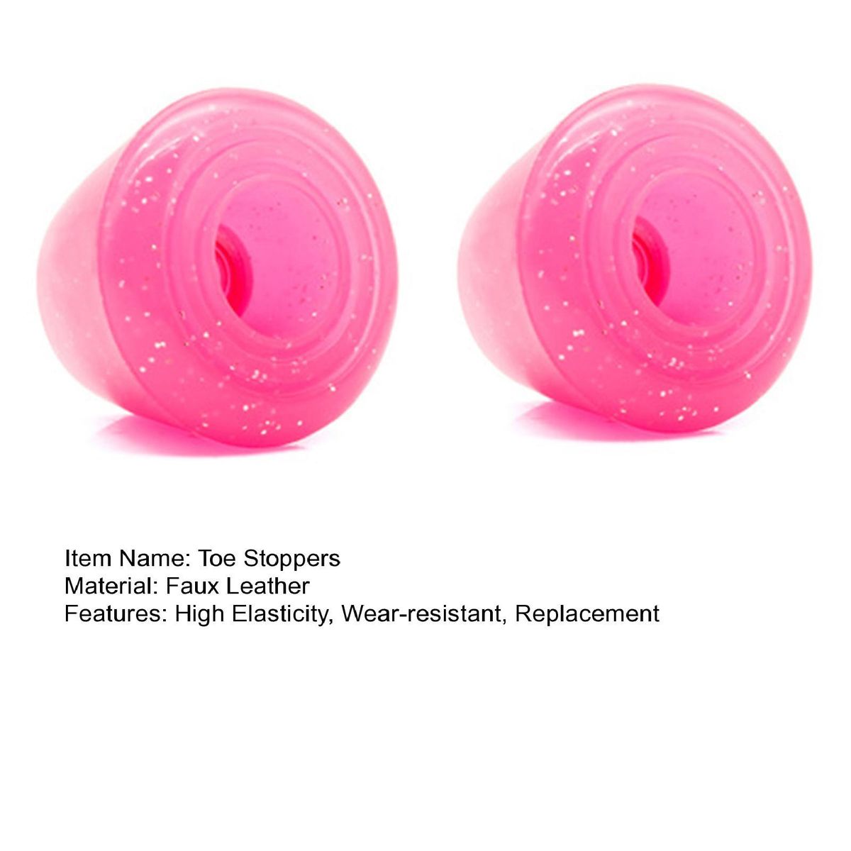 2Pcs Toe Stops Quad Skate Brake Toe Stoppers Rose Red