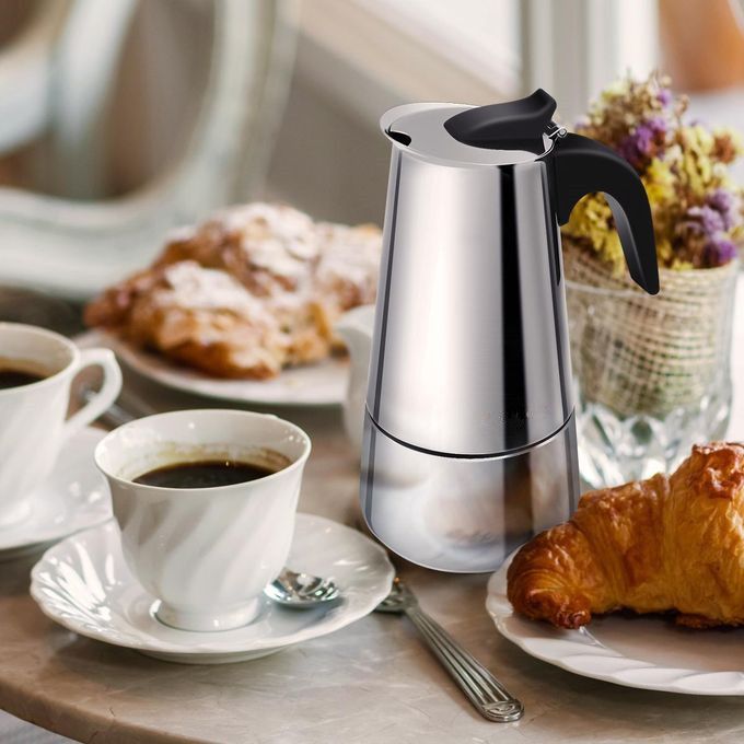 6 Cups Stainless Steel Moka Coffee Pot Espresso Coffee Maker