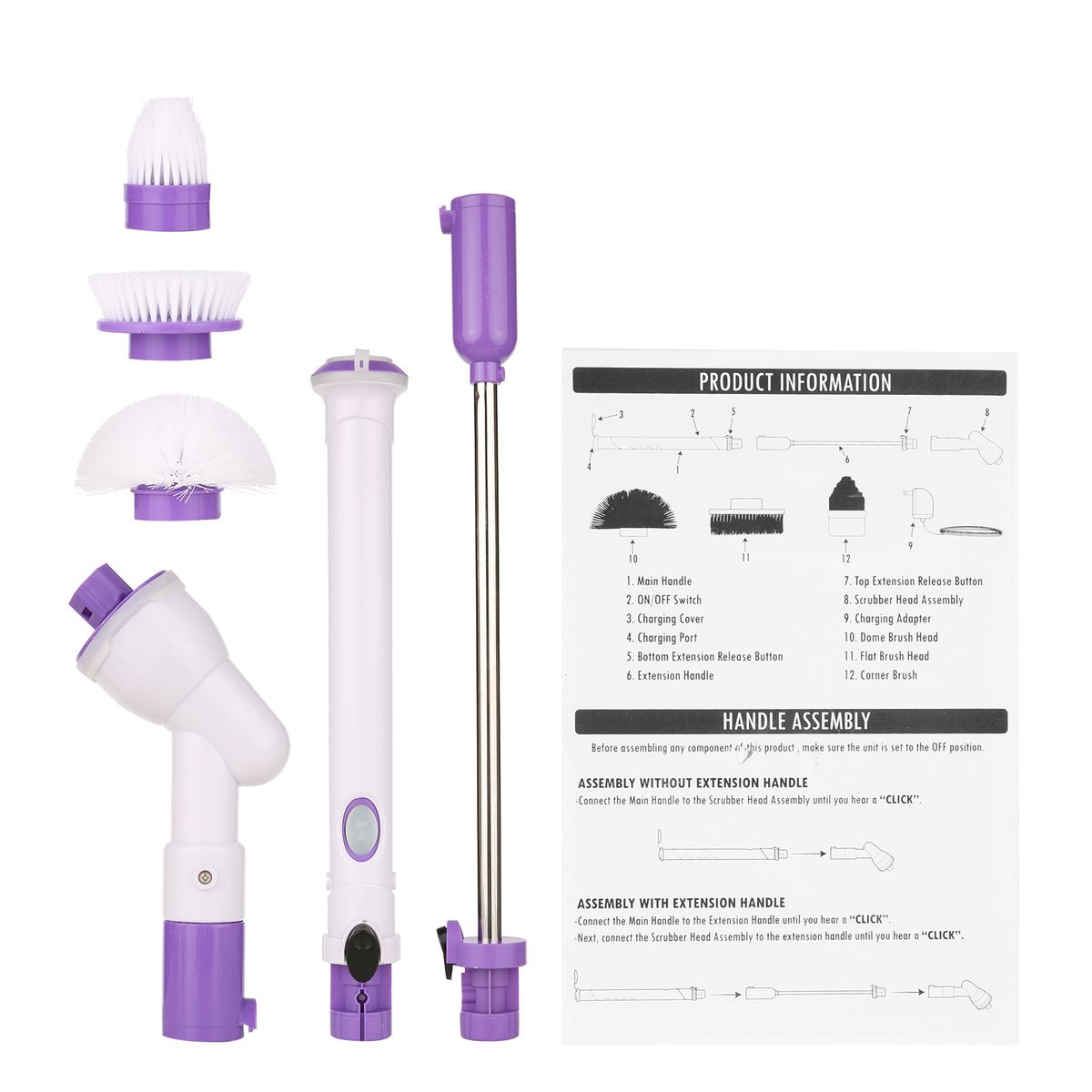 Electric Spin Brush Cordless Rechargeable Bathroom Cleaning