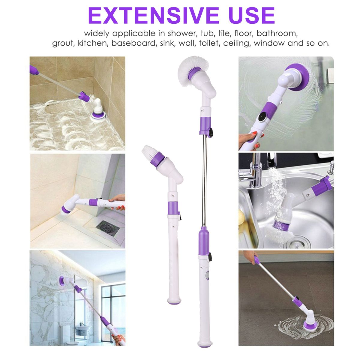 Electric Spin Brush Cordless Rechargeable Bathroom Cleaning