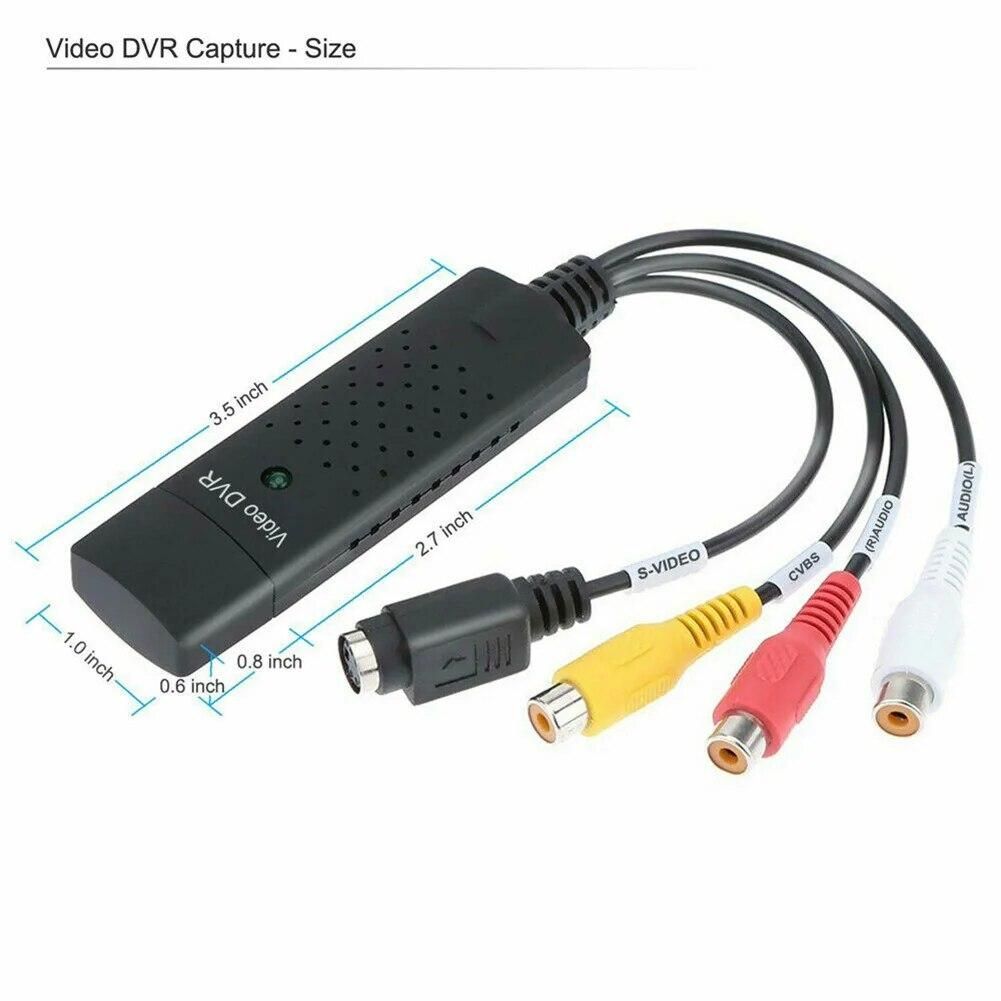 USB 2.0 Audio Television Video VHS to PC DVD VCR Converter Easy Capture Card Adapter Wiring Accessories  88x28x18mm TB