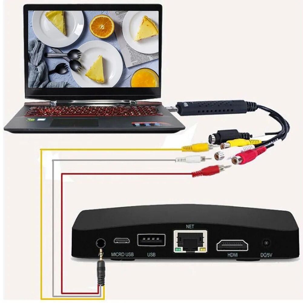 USB 2.0 Audio Television Video VHS to PC DVD VCR Converter Easy Capture Card Adapter Wiring Accessories  88x28x18mm TB