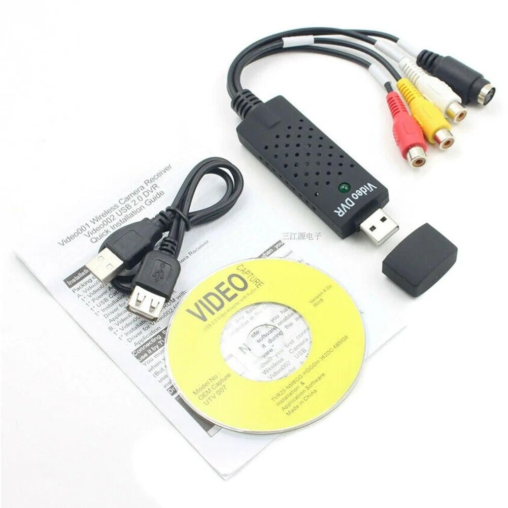 USB 2.0 Audio Television Video VHS to PC DVD VCR Converter Easy Capture Card Adapter Wiring Accessories  88x28x18mm TB