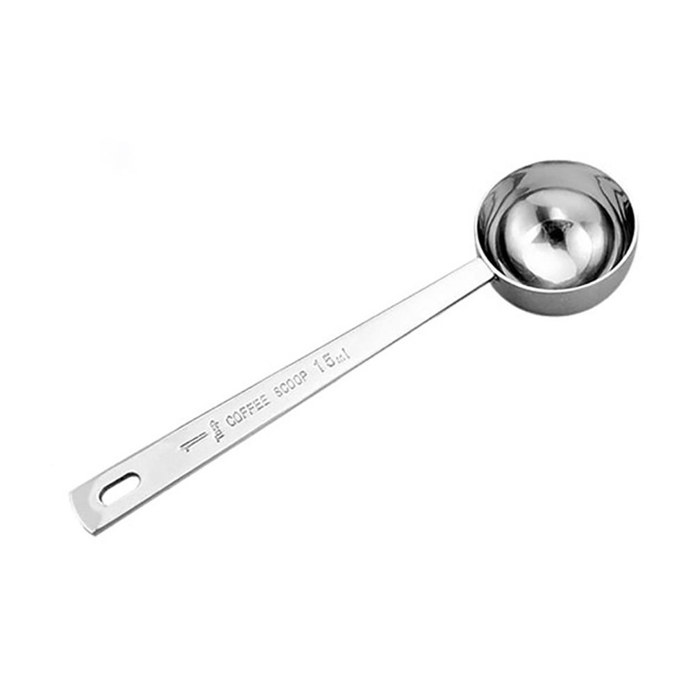 1Pc Stainless Steel Measuring Spoon Tea Coffee Powder-Silver
