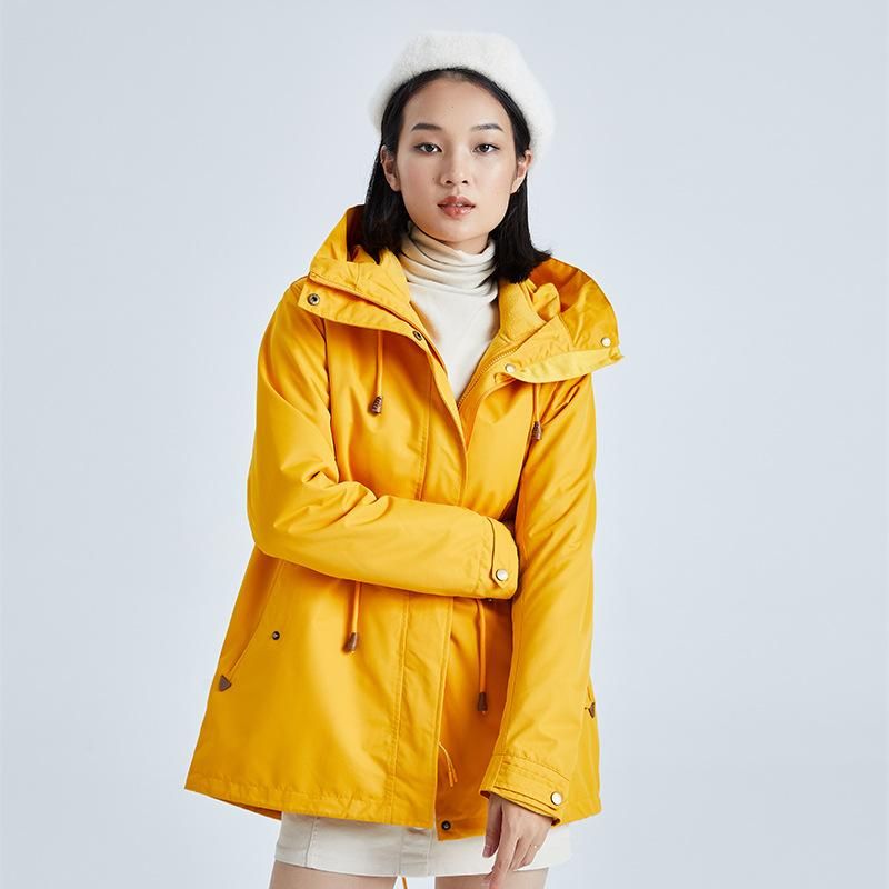 22nd Winter New Mid length Charge Coat Women's Windproof Warm Fleece Two Piece Outdoor Suit