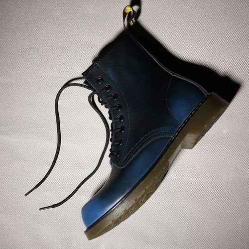 Flangesio Luxury Men's Fashion Boots EUR Size 36-47 Top Quality Italian Handmade Cow Split Leather Motorcycle Boots Unisex High Top Martin Boots Handsome Male Shoes Couples Oxfords Outsole Ankle Boots Blue
