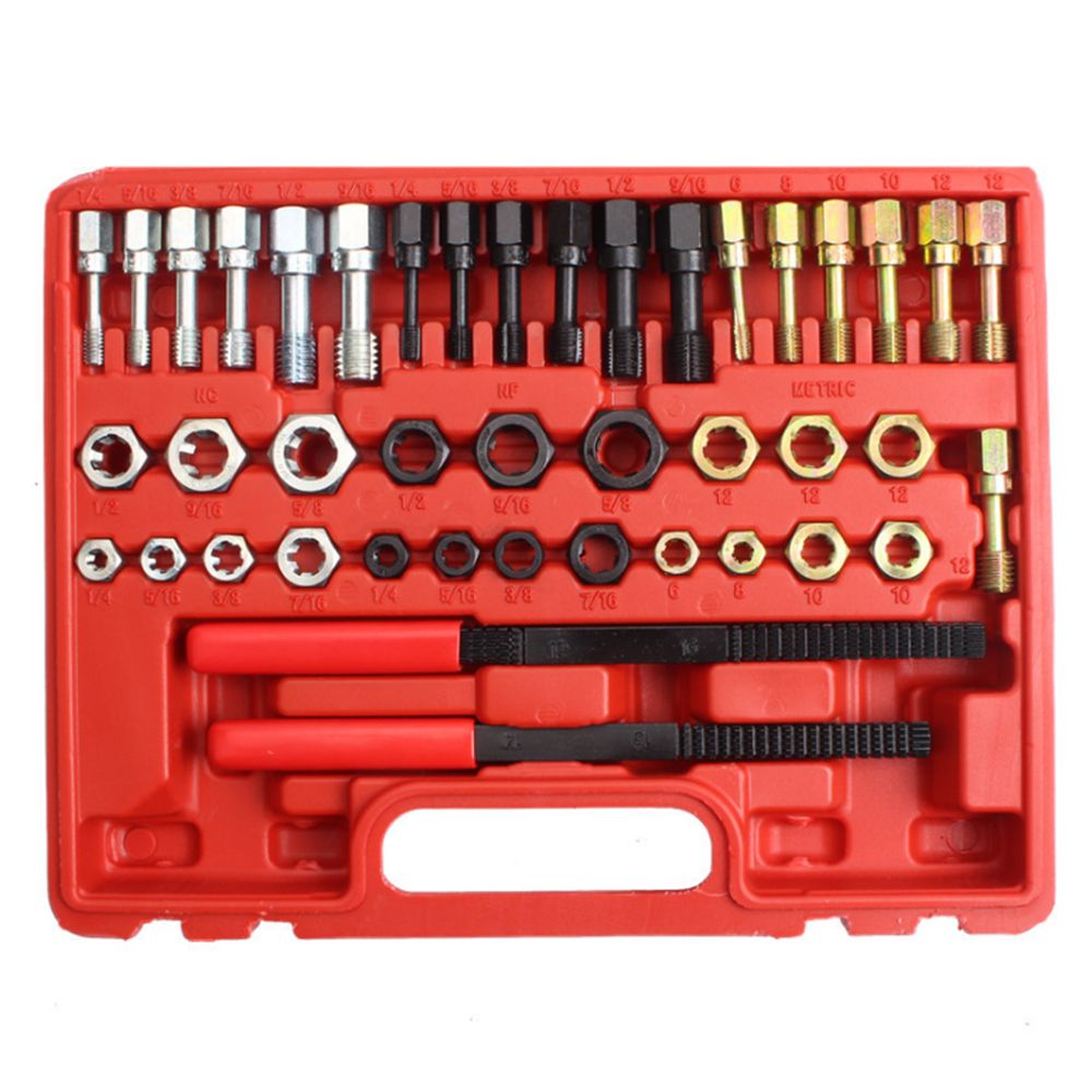 42Pcs Rethread Reapir Tools Kit Metric File Thread File