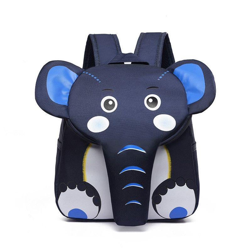 Elephant School Backpack For Children Cute 3D Animal Kids School Bags Boys Girls Schoolbag(Navy Blue)