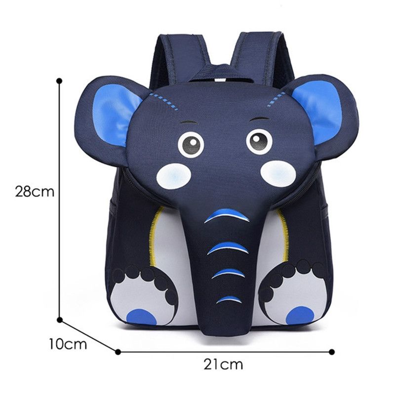 Elephant School Backpack For Children Cute 3D Animal Kids School Bags Boys Girls Schoolbag(Navy Blue)