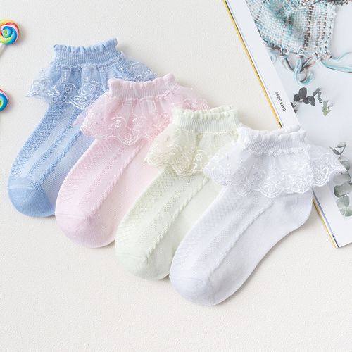 4 Pairs Toddler Baby Socks,Kids Socks Lace Girls Socks