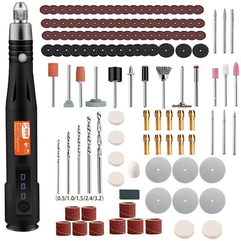 USB Cordless Rotary Tool Kit Woodworking Engraving Pen DIY