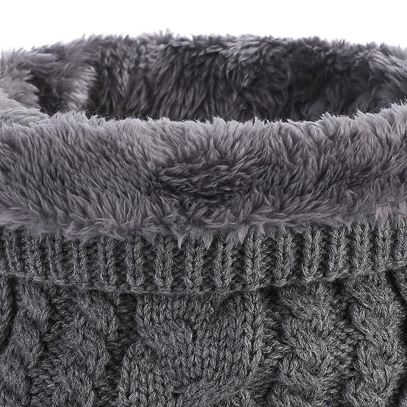 Neck Scarf Windproof Elastic Acrylic Fiber-Dark Gray