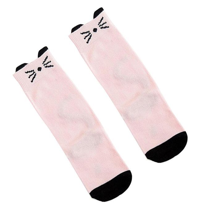 Baby Kids Girls Animal High Socks Knee Tights Hosiery Pink Mouse