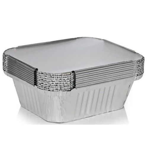 Aluminium Take Away Plate, Aluminium Takeaway Container With Lid, Pan - 50 Pieces