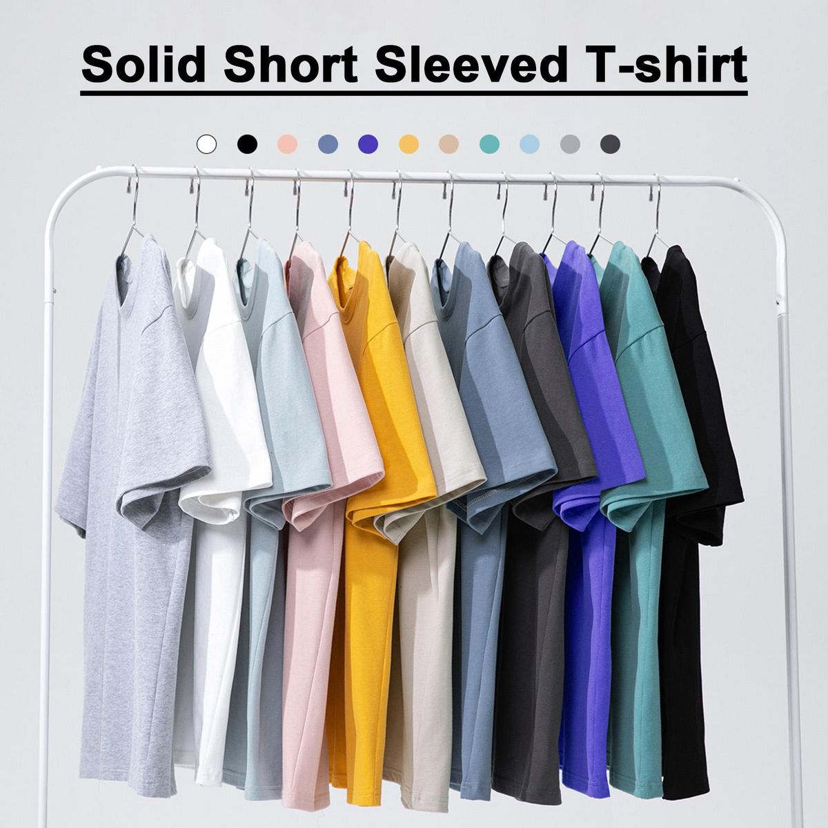 Men Short Sleeved T-shirt O Neck Solid Cotton Tees Casual T-shirts