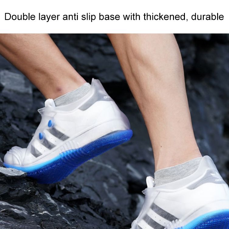 Low Toe Shoe Covers Men And Women Non-Slip Thick Bottom Flip Buckle Waterproof Rain Boots, Size: 36/37(Gray)