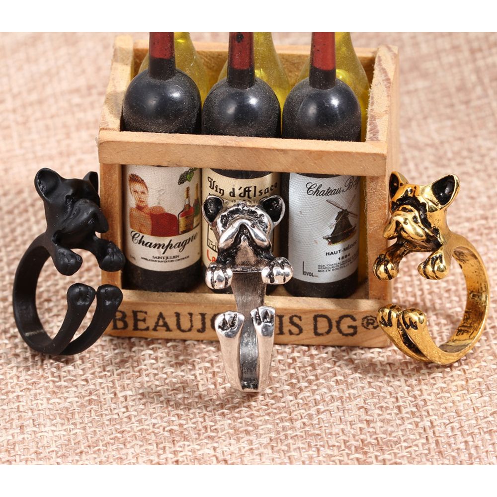 Fashion Trendy Dog Ring Bulldog Open Ring For Women