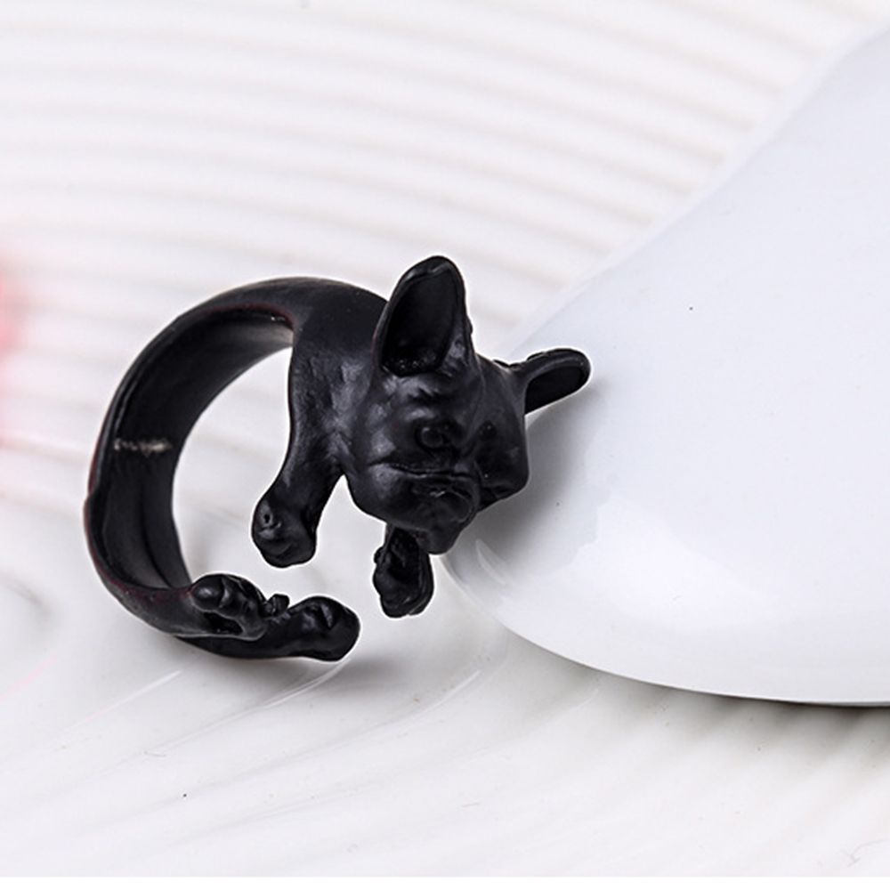 Fashion Trendy Dog Ring Bulldog Open Ring For Women