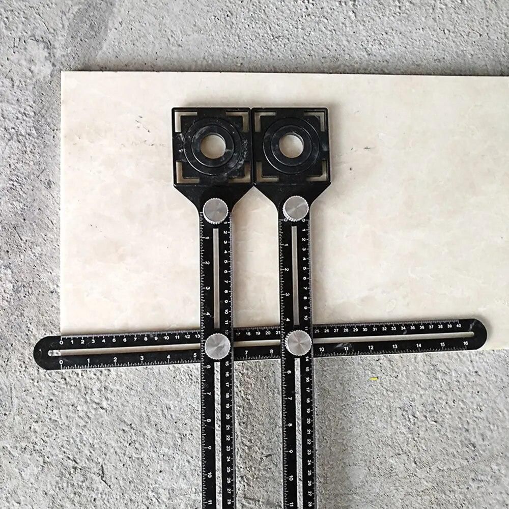 Adjustable Tile Opening Locator Mud Floor Tile Glass Vientiane Universal Hole Punching Gauge Tools Multifunctional Protractors