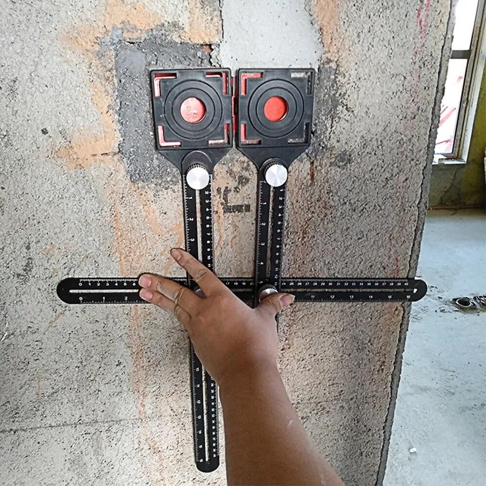 Adjustable Tile Opening Locator Mud Floor Tile Glass Vientiane Universal Hole Punching Gauge Tools Multifunctional Protractors