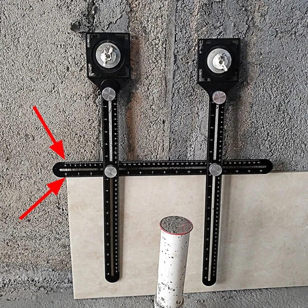 Adjustable Tile Opening Locator Mud Floor Tile Glass Vientiane Universal Hole Punching Gauge Tools Multifunctional Protractors