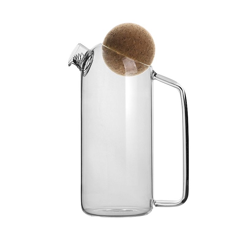 Glass Cork Lid Teapot, Style:Large Ball