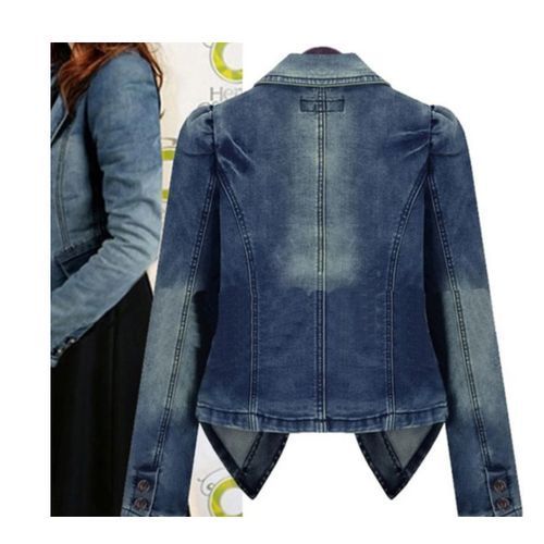 Denim Jacket With Ripped Pockets And Buttons
