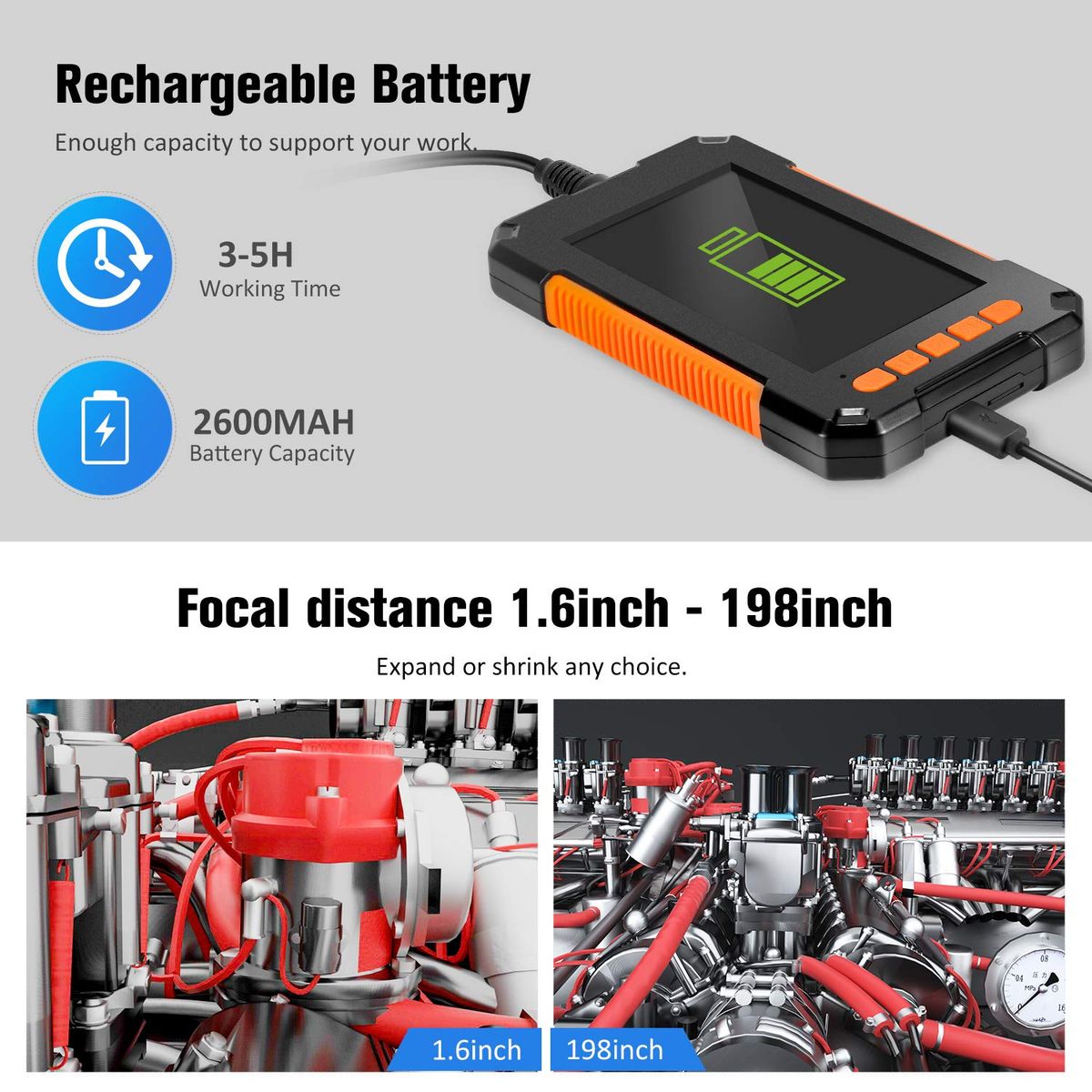 P40 8mm Single Dual Lens Industrial Endoscope 1080P 4.3 " IPS LCD Digital Inspection Camera With 8 LED For Car Sewer Checking(#4.3 3.9mm Single)