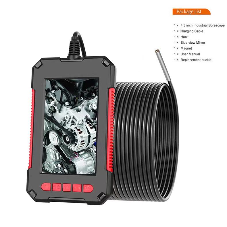 P40 8mm Single Dual Lens Industrial Endoscope 1080P 4.3 " IPS LCD Digital Inspection Camera With 8 LED For Car Sewer Checking(#4.3 3.9mm Single)