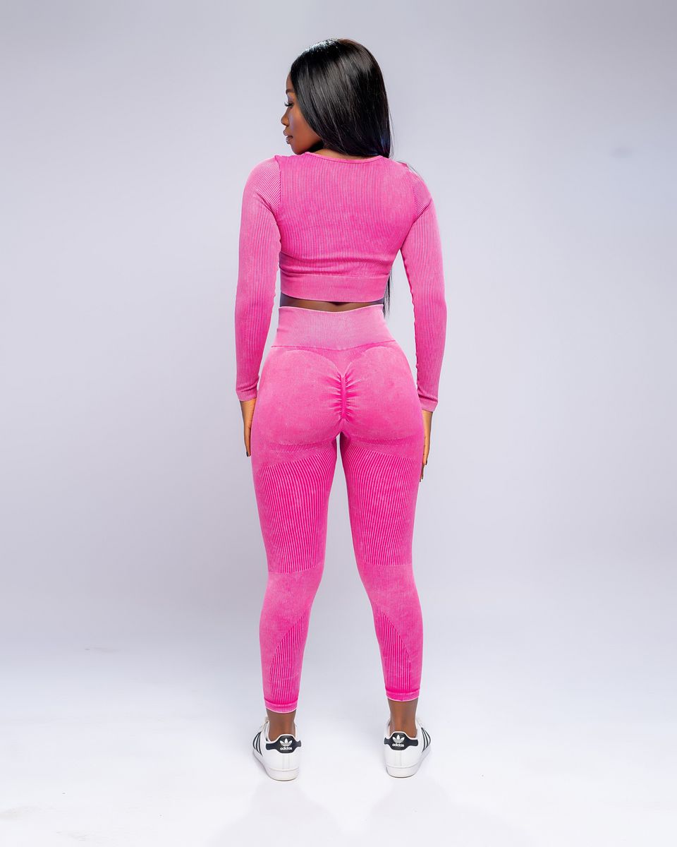 Imani Top & Leggings Female Fitness Wear Set  - Pink
