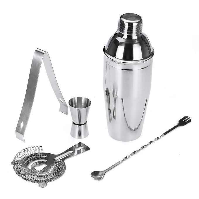 5Pcs/Set Professional Stainless Steel Bartender Kit Cocktail