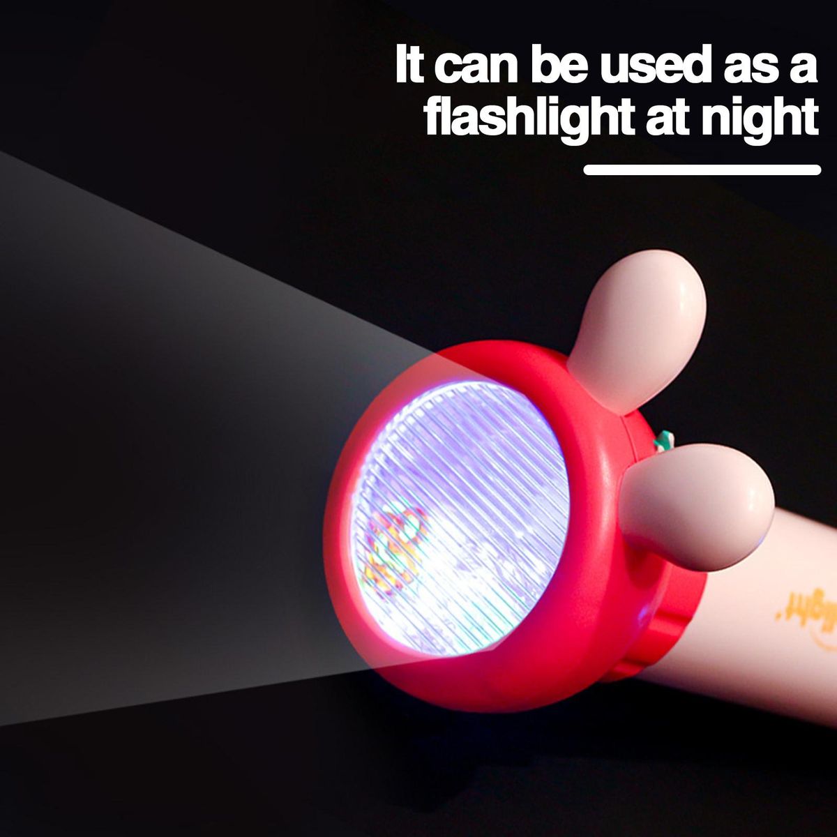 Kaleidoscope Projection Lamp for Children Kaleidoscope Flashlight Toy Pink