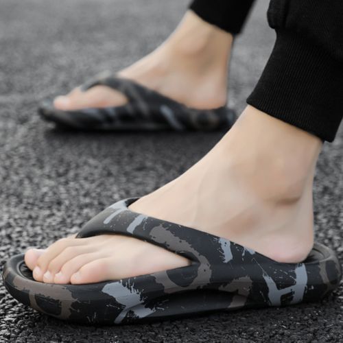 Men's Fashion Sandals Platform Flip-Flops Black