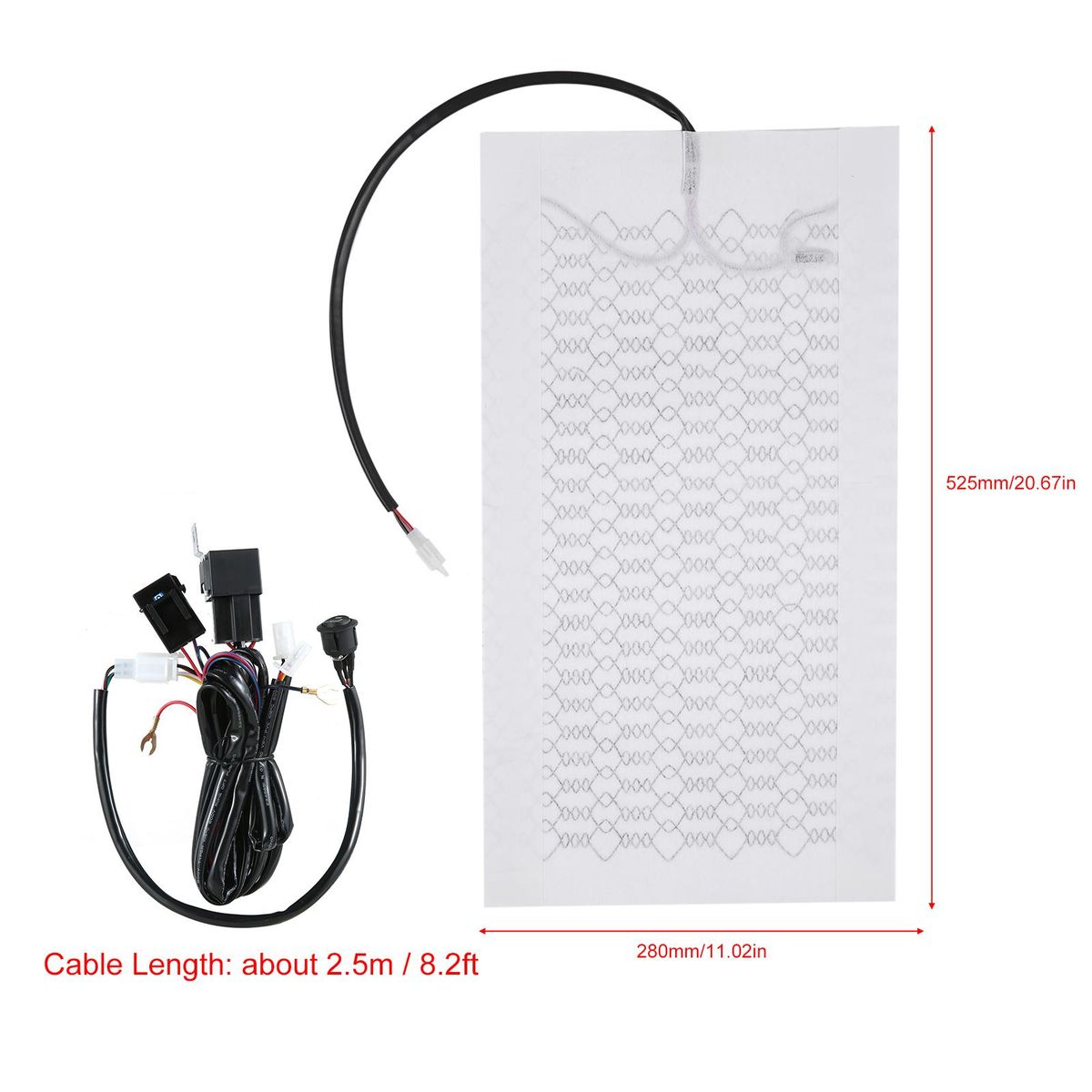12V Carbon Fiber Seat Heater Kit for 2 Seats with High Low Temperature Switch Seat Cover Heated Pad Heating Cushion Warmer for E-bikes Motorcycles Car ATV