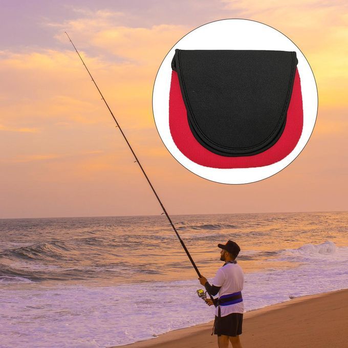 Portable  Reel Bag Case Convenient Pouch S Red Double Layer