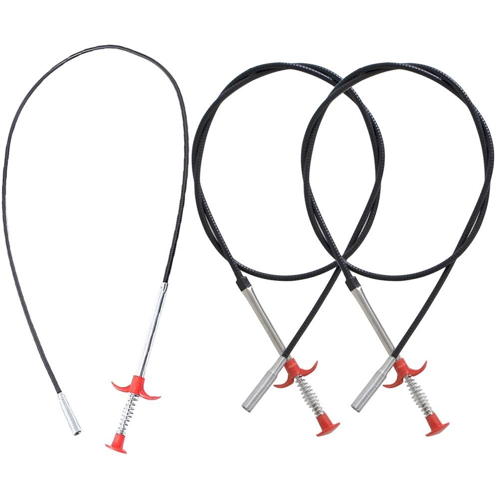 3 Pack Plumbing Drain Snake Clogged Drains Snake Auger Hair Clog Remover Shower Toilet Sink Cleaner