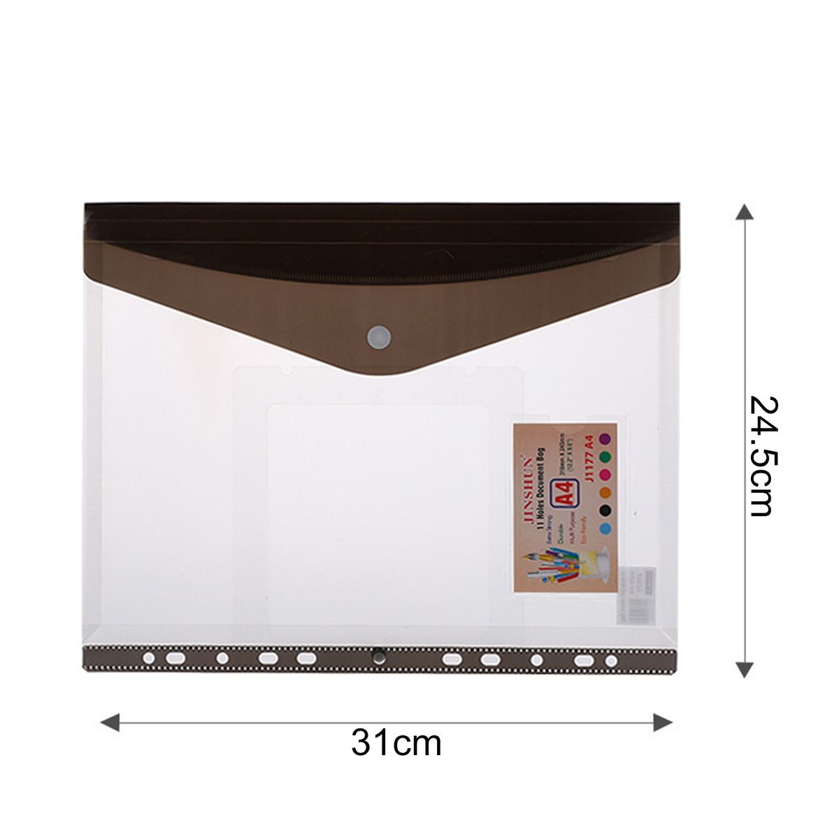 6Pcs Binder Pocket Water-resistant A4 File Bag Black