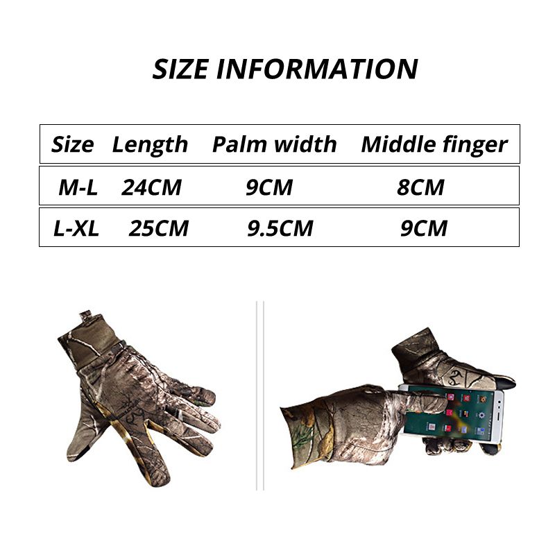 Men Winter Warm Camouflagetouch Screen Fishing Glo