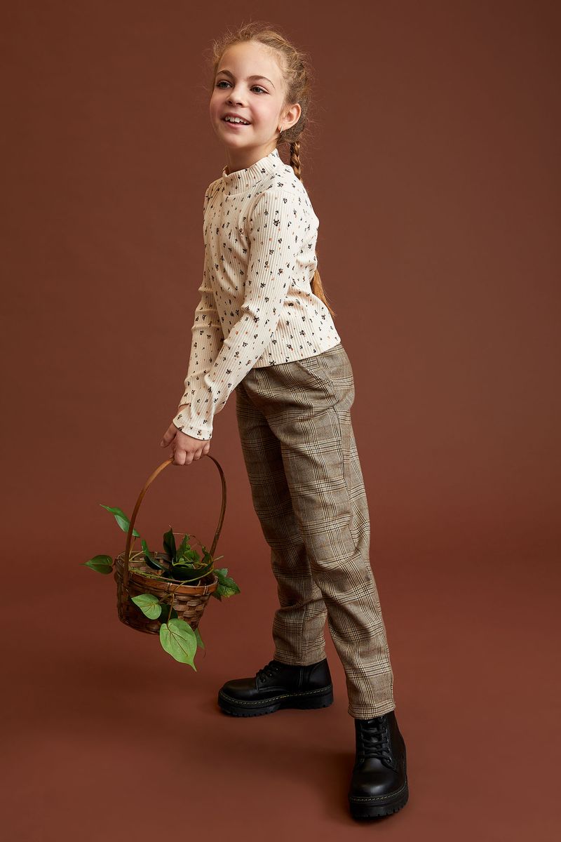 Girl - Carrot Fit Woven Trousers - Brown