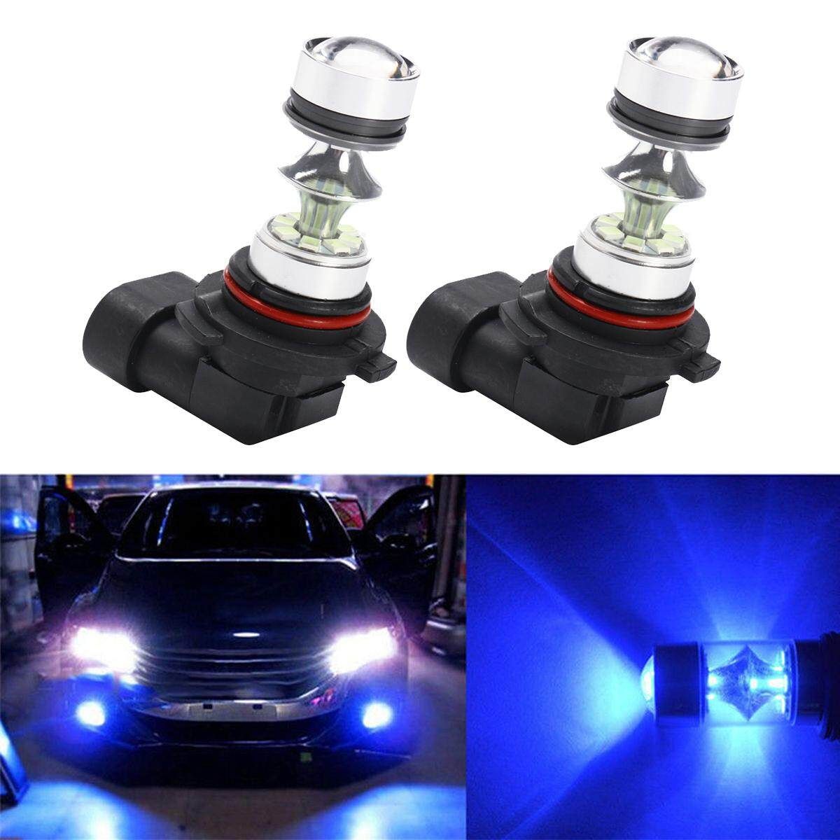 2pcs 9006 HB4 100W LED 8000K Blue Car Projector Fog Driving Light Bulbs