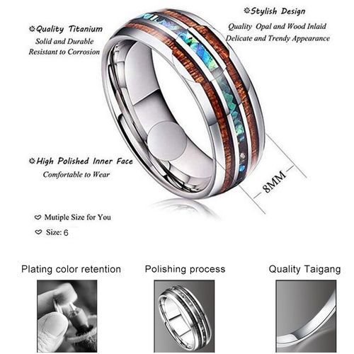 2 PCS Ceramic Tungsten Steel Dragon Texture Ring For Men, Ring Size:6