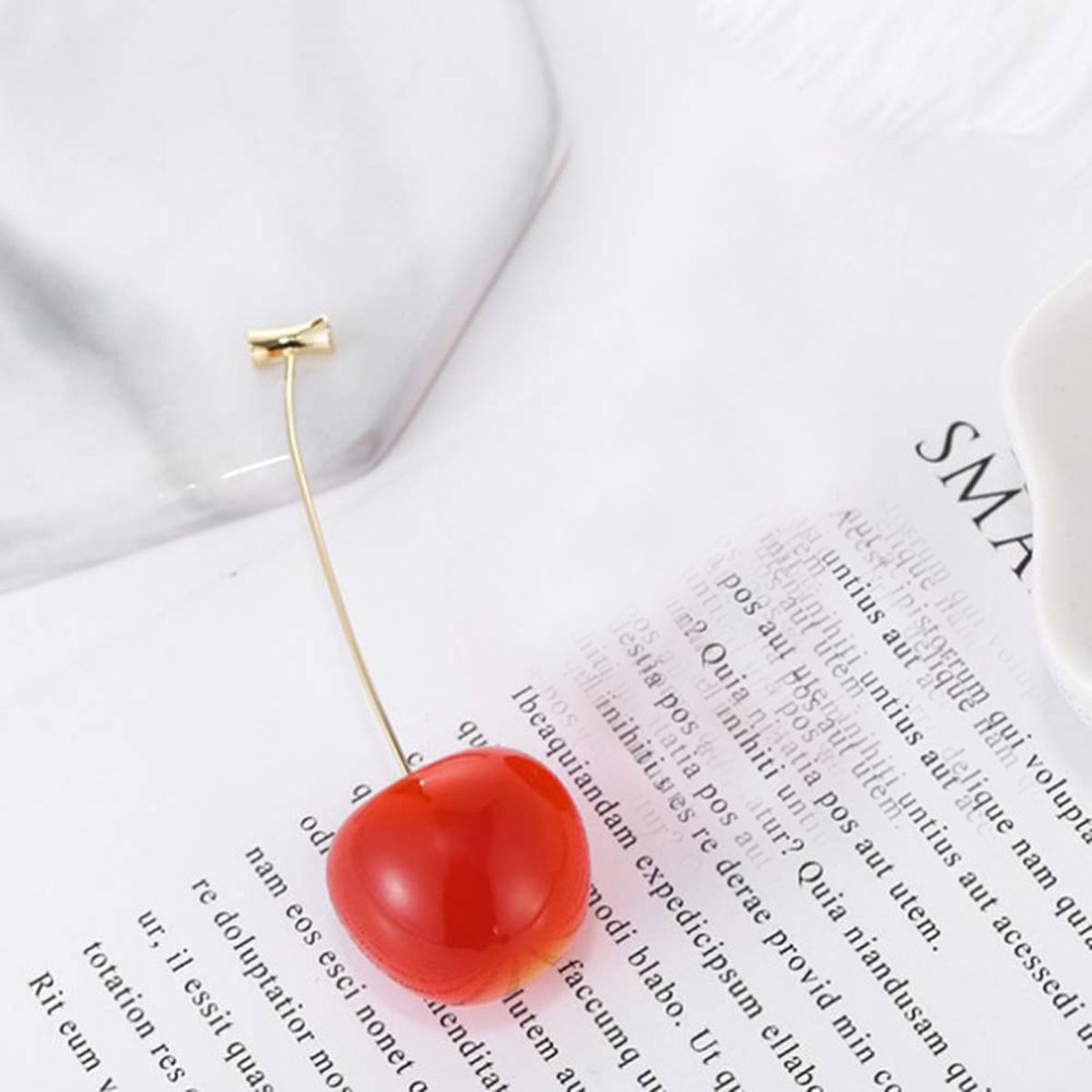 Earrings Sweet Cherry Shape Alloy Exquisite Jacket Ear-Red