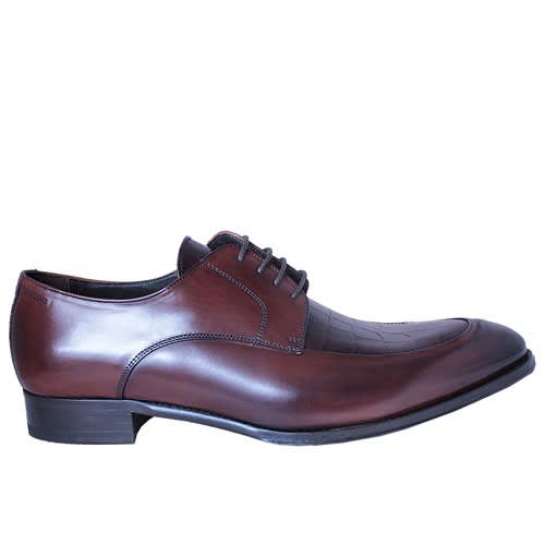 Plain & Patterned Calfskin Derbies - Brown