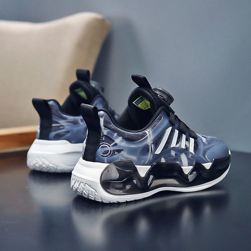 Mesh Girls Shoes Breathable Kids Sneaker Shoes Rotating Buckle Black