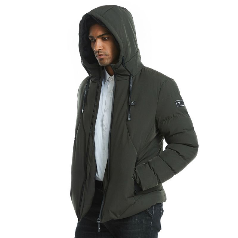 Men Women Electric Heated Jacket Heating Waistcoat USB Thermal Warm Cloth  Hot Sale Plus Size Winter Jacket- Green